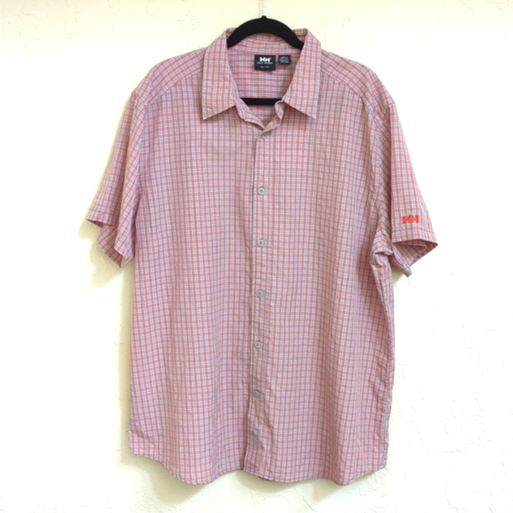 Helly Hansen Red Plaid Casual Button Down Shirt
